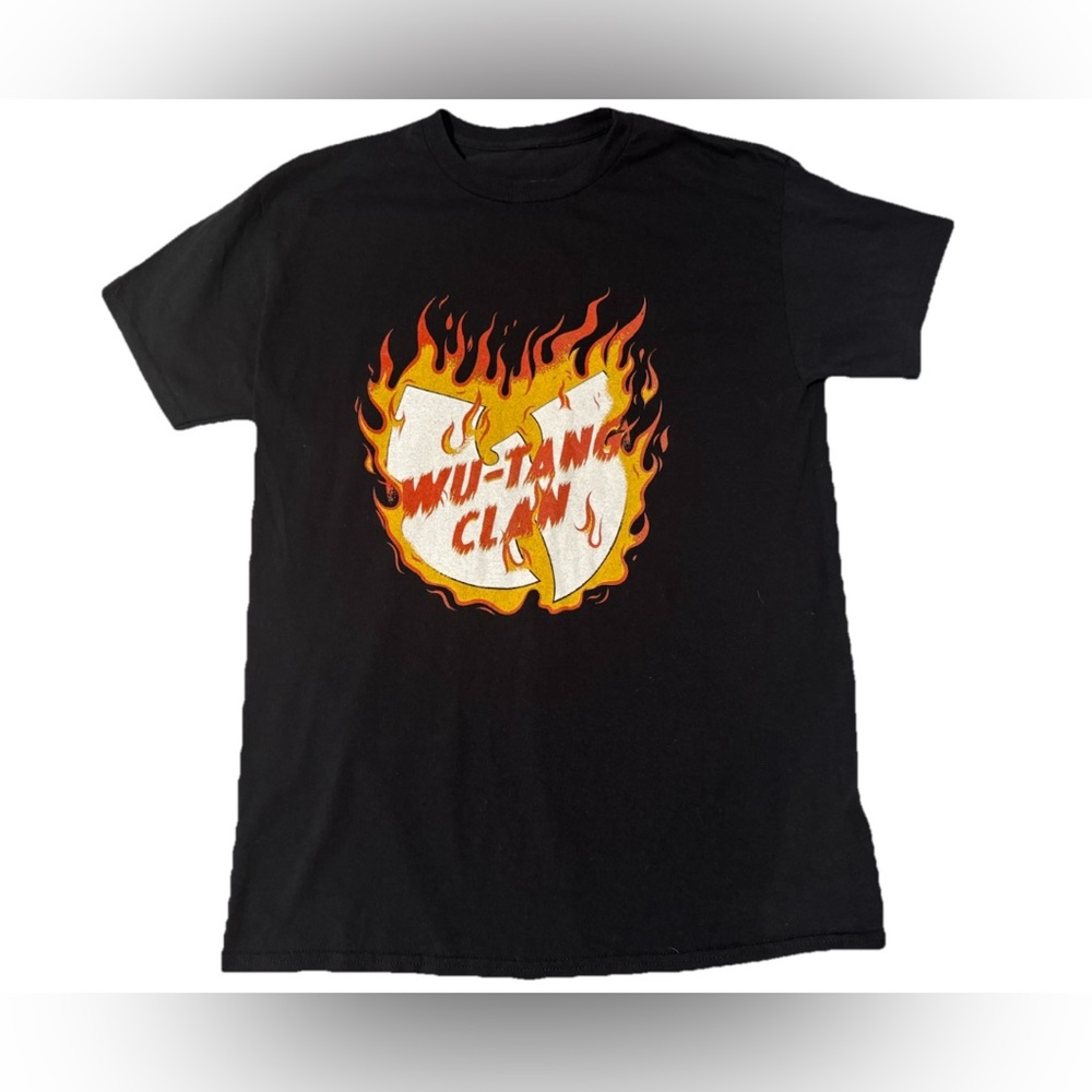 Wu Tang Clan Graphic Shirt Mens Medium Black Orange Hip Hop Rap Music Tee